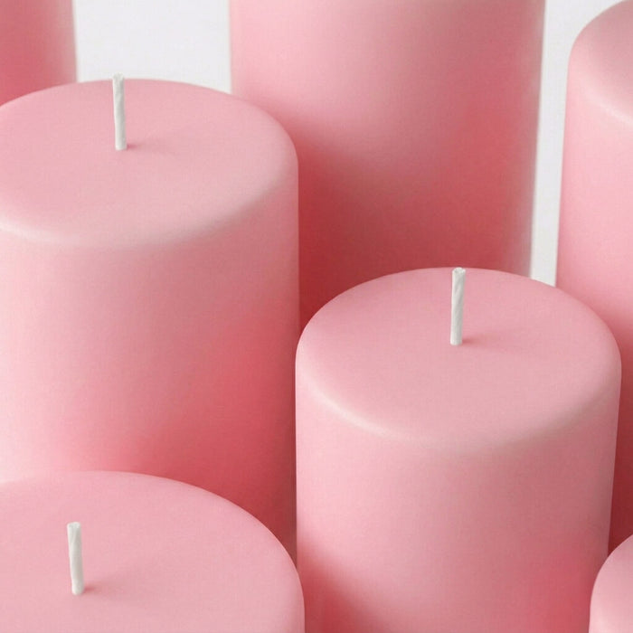 Richland Pillar Candles 3"x3" Pink Set of 12