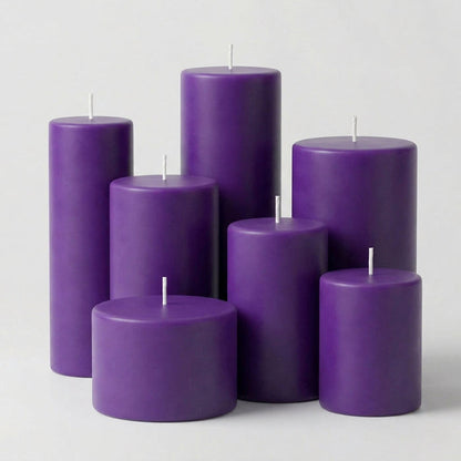 Richland Pillar Candles 3"x6" Purple Set of 6