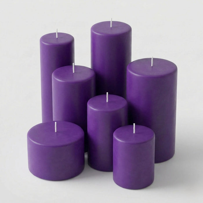 Richland Pillar Candles 3"x6" Purple Set of 6