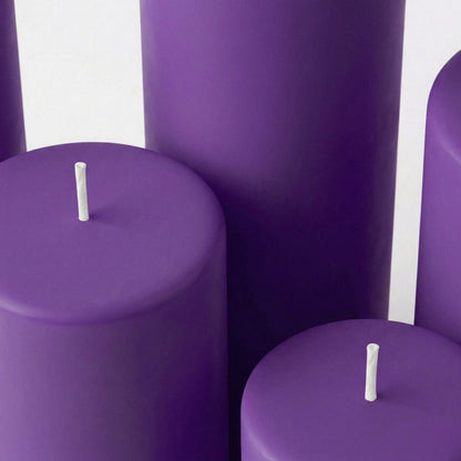 Richland Pillar Candles 3"x6" Purple Set of 6
