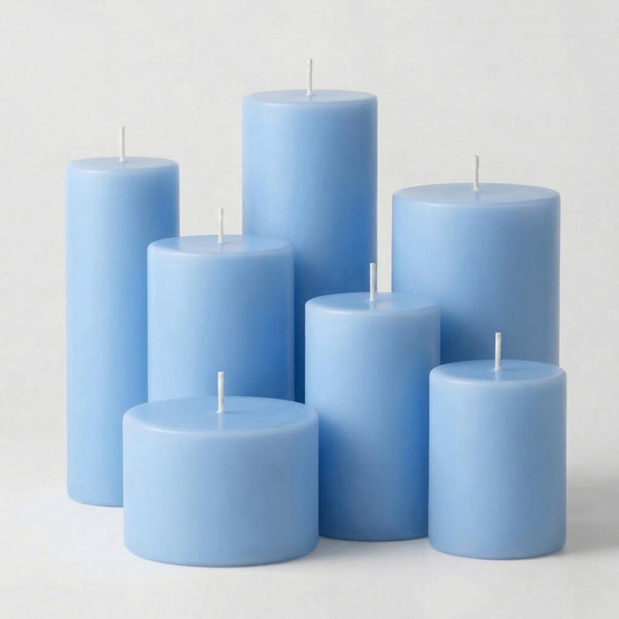 Richland Pillar Candles 3"x9" Light Blue Set of 6