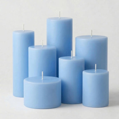 Richland Pillar Candles 3"x9" Light Blue Set of 6