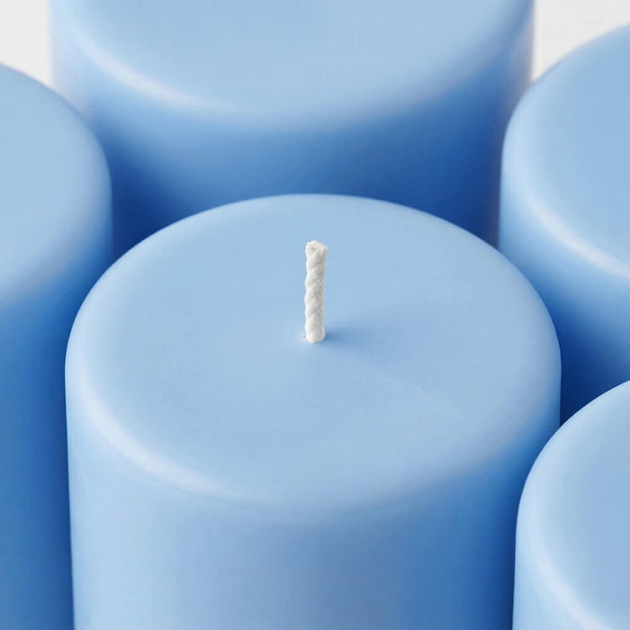 Richland Pillar Candles 3"x9" Light Blue Set of 6