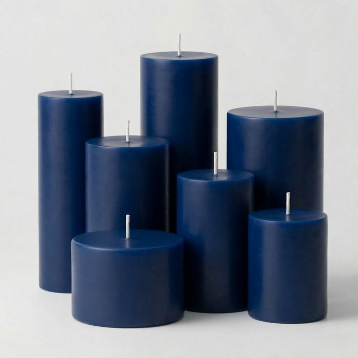 Richland Pillar Candles 3"x9" Navy Blue Set of 12