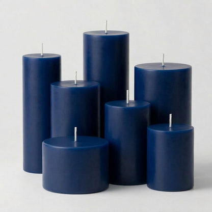Richland Pillar Candles 3"x9" Navy Blue Set of 12