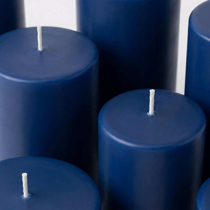 Richland Pillar Candles 3"x9" Navy Blue Set of 12
