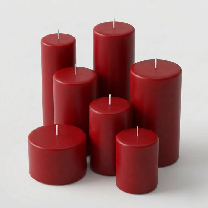Richland Pillar Candles 3"x9" Red Set of 12