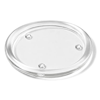 8" Round Glass Pillar Plate on a white background