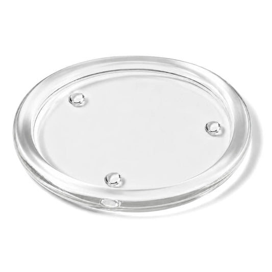 8" Round Glass Pillar Plate on a white background