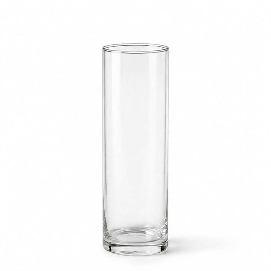 Clear Glass Cylinder Vase 3" x 11.75" on a white background