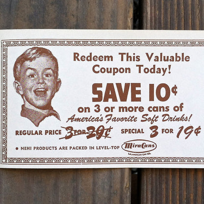 ROYAL CROWN NEHI SODA Redemption Coupon 1950