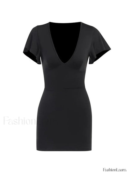 Ruffle Sleeve Bodycon Mini Dress