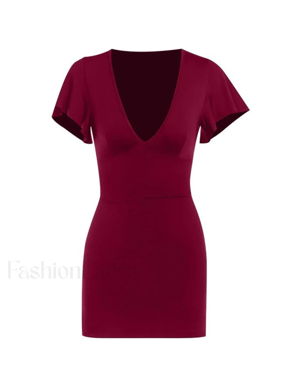 Ruffle Sleeve Bodycon Mini Dress