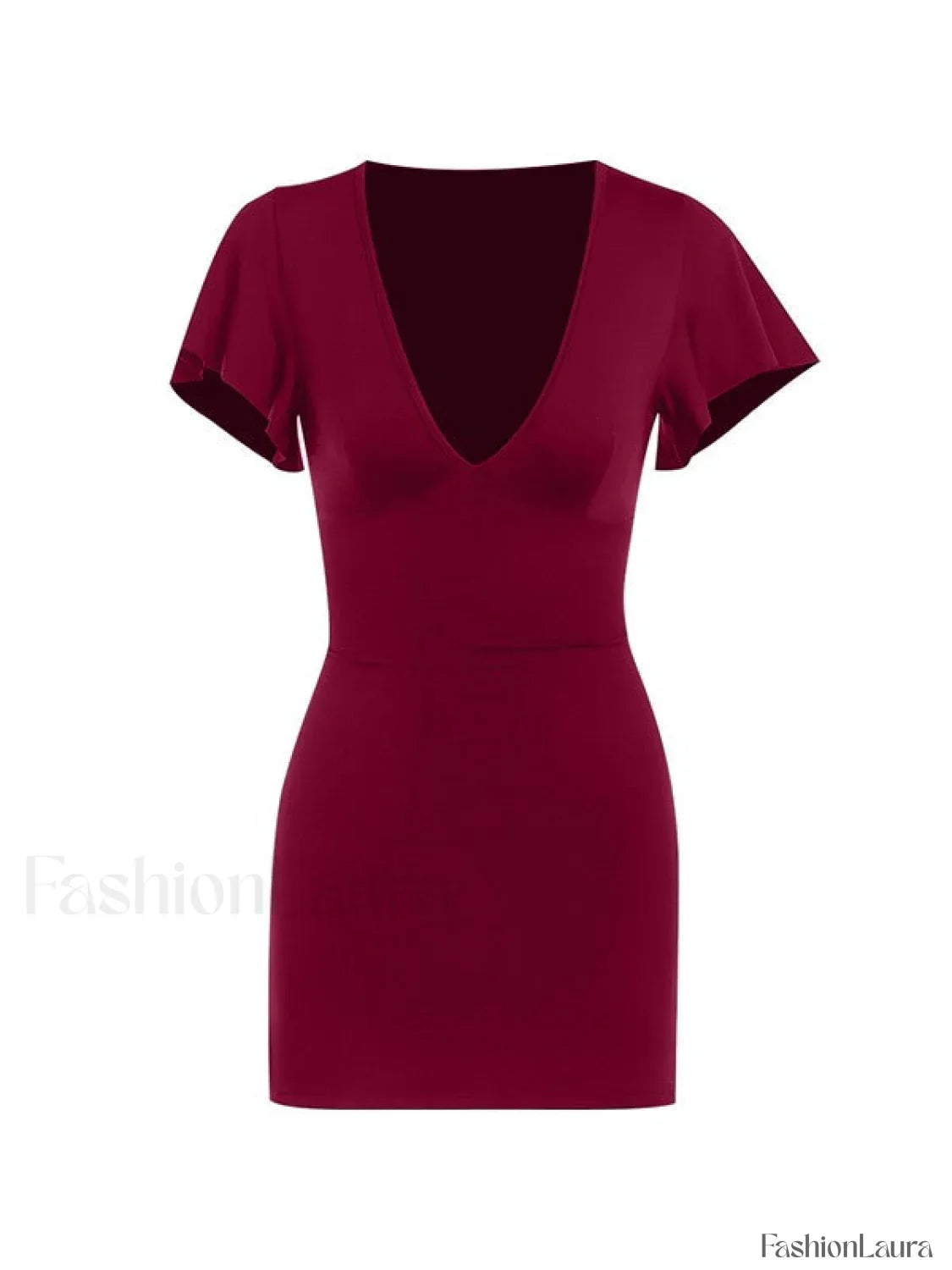 Ruffle Sleeve Bodycon Mini Dress