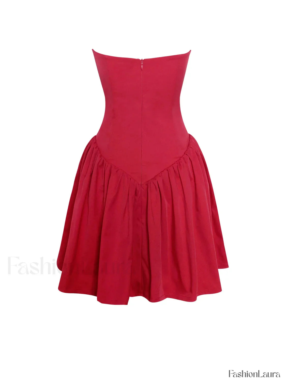 Sacha Red Lace Drop Graceful Waist Corset Puffy Mini Dress