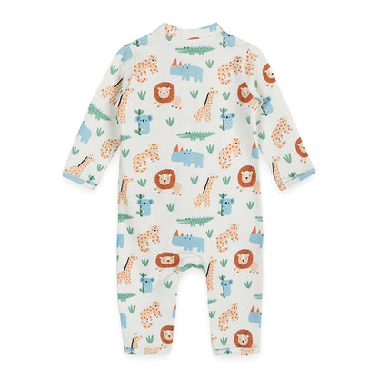 Safari Baby Zipper Jumpsuit Back (Organic Jersey)