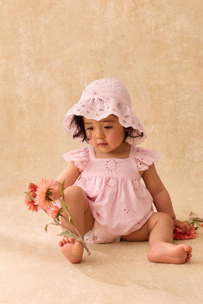 Salome Romper in Pink Schiffli