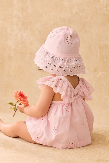 Salome Romper in Pink Schiffli
