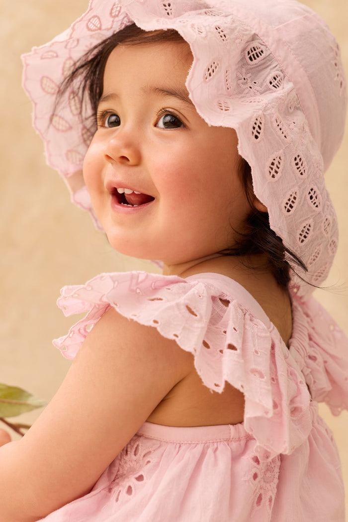 Salome Romper in Pink Schiffli