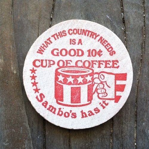 SAMBOS WOODEN NICKEL Free Coffee Tokens 1976