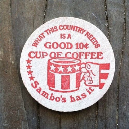 SAMBOS WOODEN NICKEL Free Coffee Tokens 1976