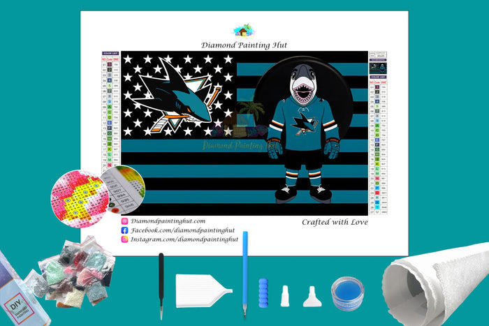 San Jose NHL Mascot Flag Diamond Painting-Diamond Painting Hut