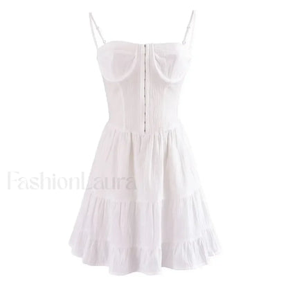 Sexy Deep V-neck Striped Women's 2024 New Waist Lace up Ruffle Edge Skinny Mini Dress