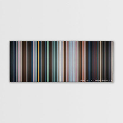 Shazam! color palette canvas print: thousands of thin vertical stripes of color