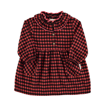 Short Dress in Red & Black Vichy