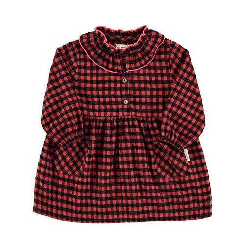 Short Dress in Red & Black Vichy