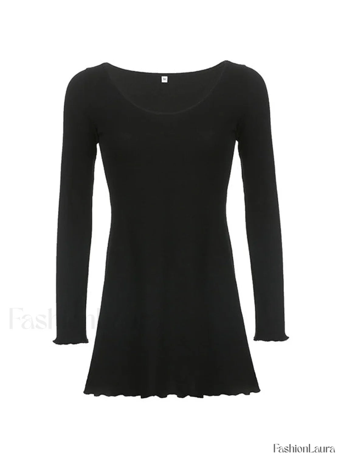 Simple Knitted Long Sleeve Mini Dress