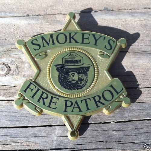 SMOKEY'S FIRE PATROL Plastic Sheriff Badge 1960s