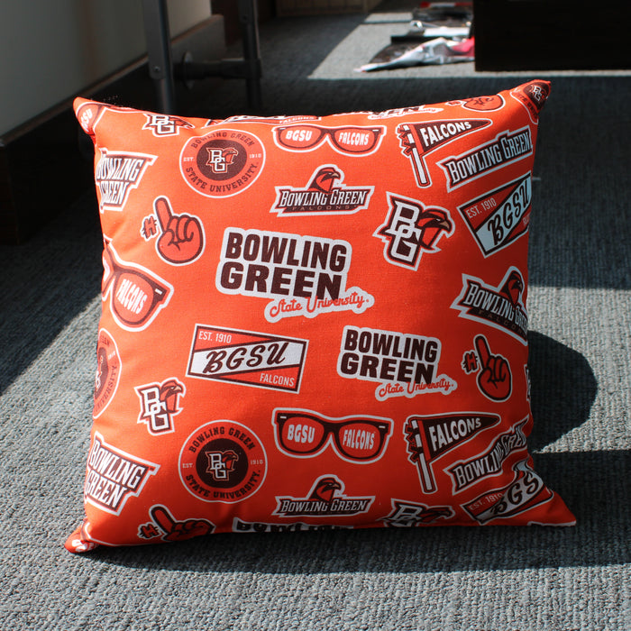Spirit BGSU Bismark Square Pillow  16"x16"
