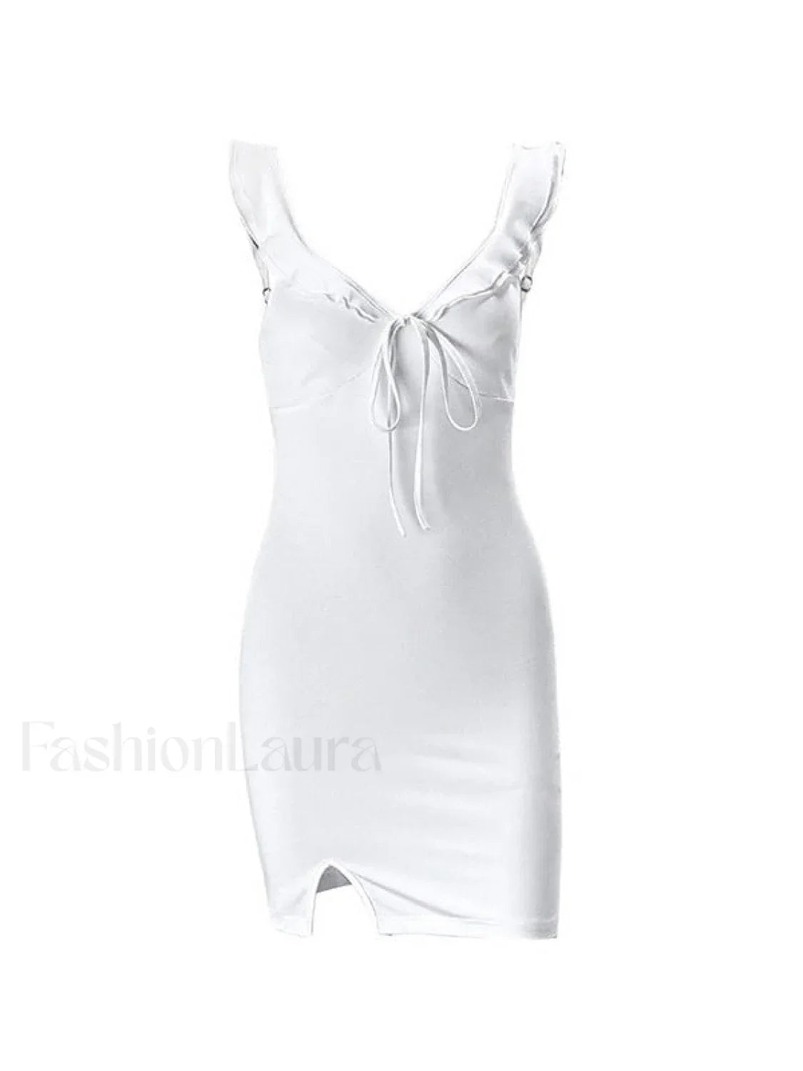 Split V Neck Mini Dress