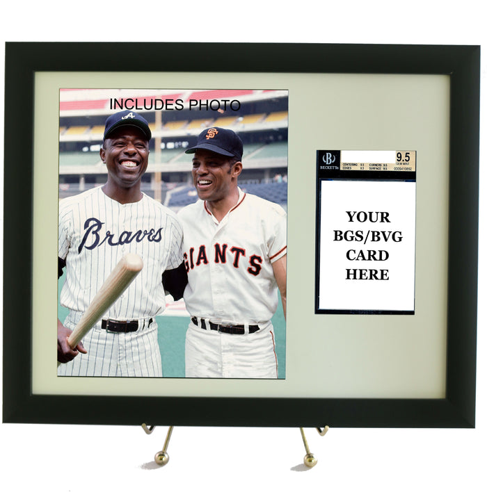 Sports Card Frame for YOUR BVG (Beckett) Willie Mays Card (INCLUDES PHOTO) - Graded And Framed