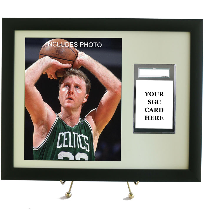 Sports Card Frame for YOUR SGC Graded Larry Bird Card (INCLUDES PHOTO) - Graded And Framed