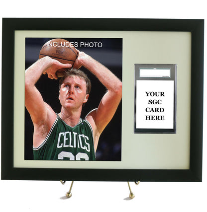 Sports Card Frame for YOUR SGC Graded Larry Bird Card (INCLUDES PHOTO) - Graded And Framed