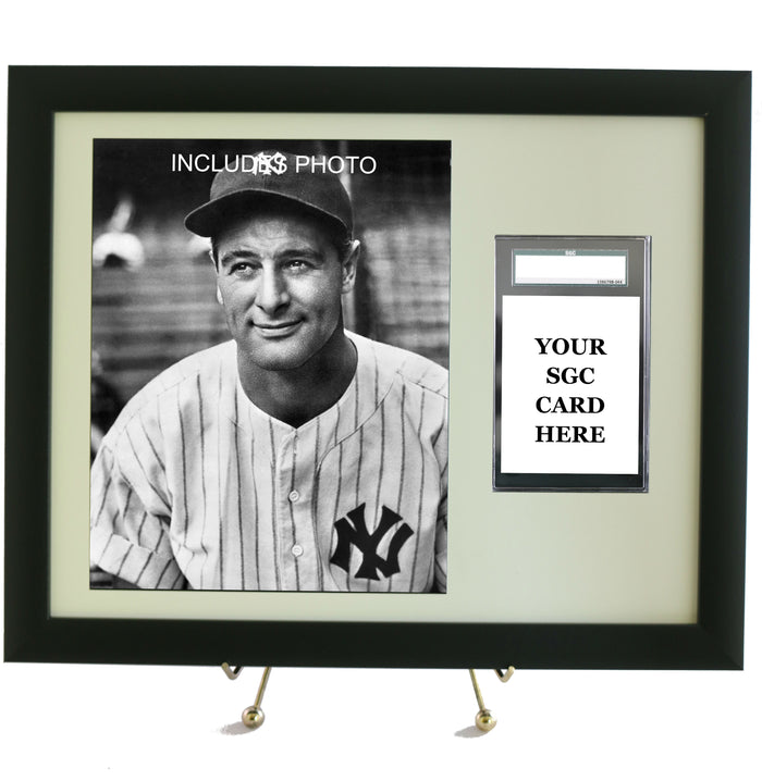 Sports Card Frame for YOUR SGC Graded Lou Gehrig Card (INCLUDES PHOTO) - Graded And Framed