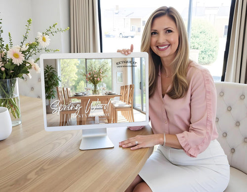 Digital guide by Retique It showcasing spring 2025 wood finish trends and techniques for interior furniture and decor.