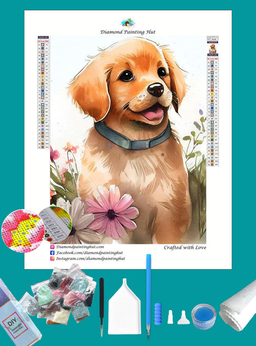 Spring Pup Diamond Painting-Diamond Painting Hut