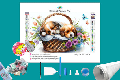Spring Puppies Diamond Painting-Diamond Painting Hut