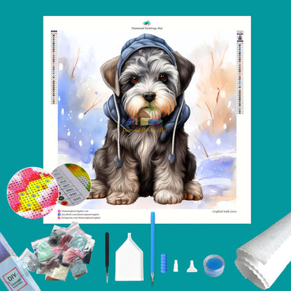 Standard Schnauzer Winter Diamond Painting