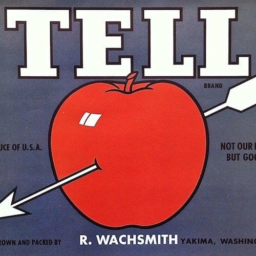 TELL APPLE Fruit Crate Box Label