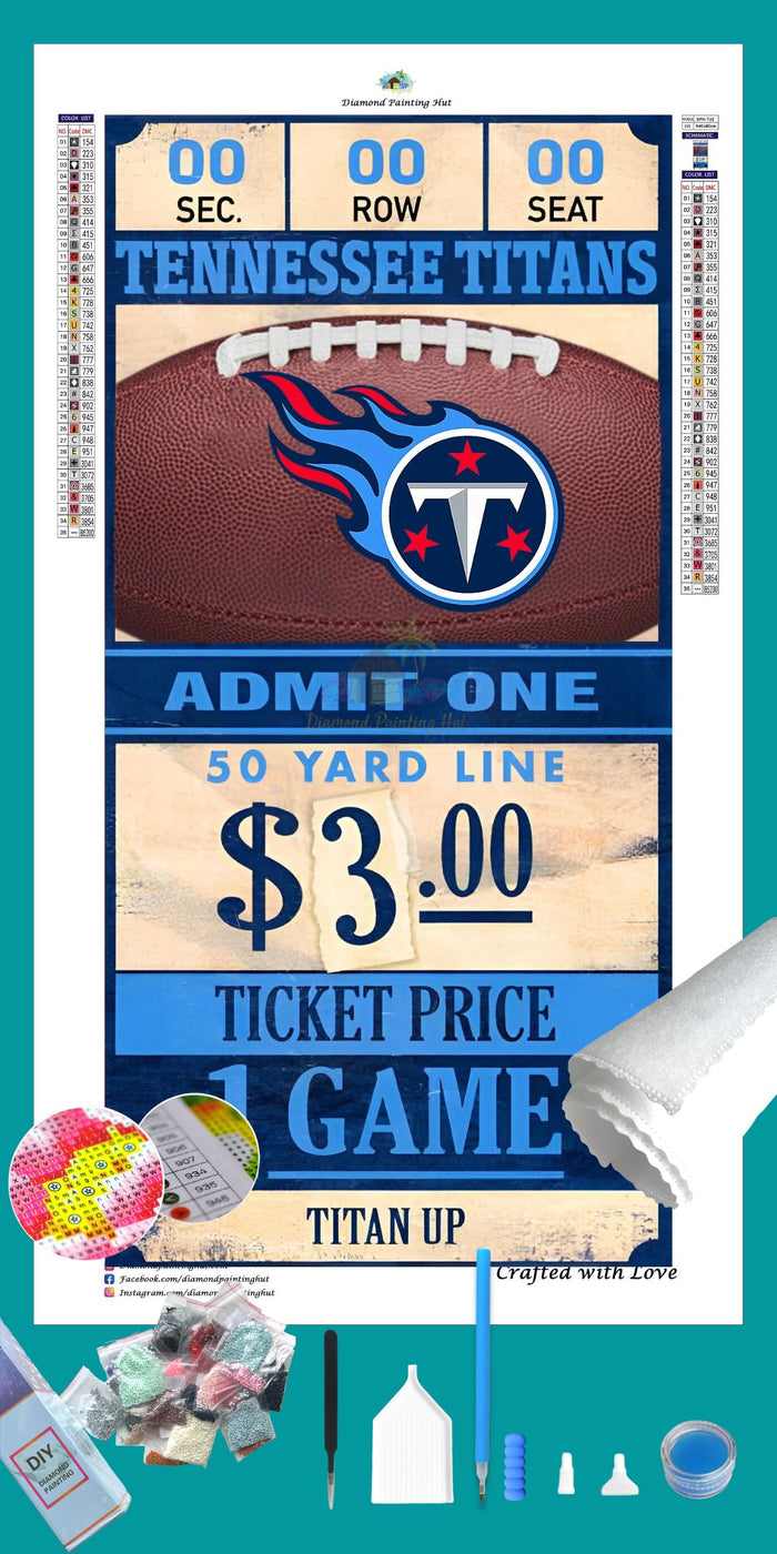 Tennessee Titans NFL Ticket Diamond Painting-Diamond Painting Hut