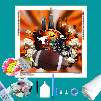 Texas Football Helmet Diamond Painting