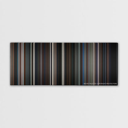 The Dark Knight color palette canvas print: thousands of thin vertical stripes of color