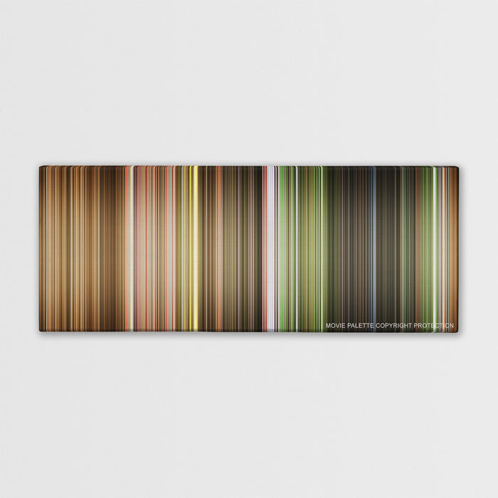 The Wizard of Oz color palette canvas print: thousands of thin vertical stripes of color