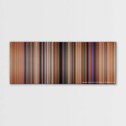 There's Something About Mary color palette canvas print: thousands of thin vertical stripes of color
