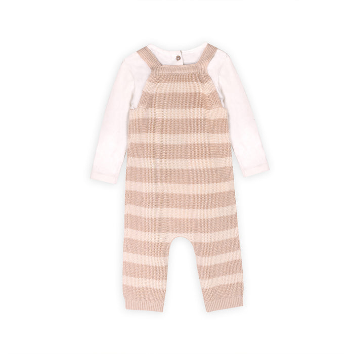 Trucks Embroidered Baby Knit Stripe Overall Set (Organic Cotton)