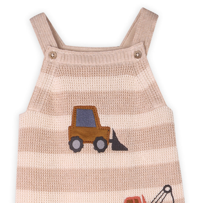 Trucks Embroidered Baby Knit Stripe Overall Set (Organic Cotton)